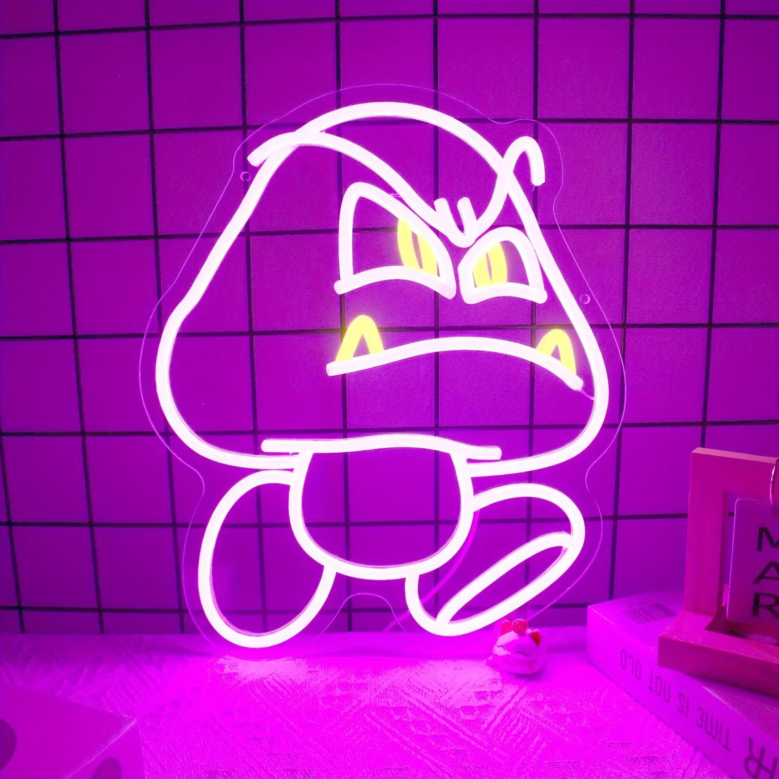 Goomba Neon Sign-Eye-Catching LED Wall Art-Perfect for Gamers Bedroom, Gaming Clubs, and Festive Events