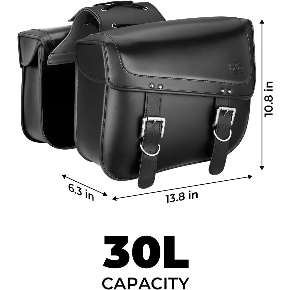 Мотоциклетные седельные сумки, седельные сумки большой вместимости 30 л для мотоциклов, мотоциклетная сумка для багажа из искусственной кожи для Sportster Softail Dyna