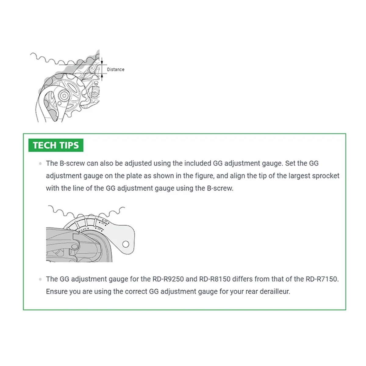 AA91 Bicycle Rear Derailleur Chain Gap Flywheel Guide Wheel GG Adjustment Gauge Tool for Shimano for R9250 R8150