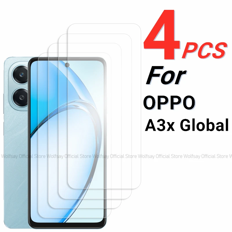

2/4PCS Screen Protector For OPPO A3x Tempered Glass For OPPO A3x 4G 5G Film Full Glue Cover Protector Phone Glass For OPPO A3x