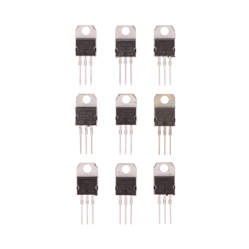 10pcs/lot Three-terminal voltage regulator L7805~L7824CV TO-220 power supply voltage regulator chip voltage regulator Module IC
