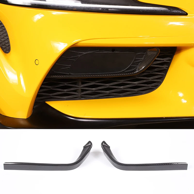 

For Toyota Supra MK5 A90 2019-2022 ABS Carbon Fiber Style Front Bumper Fog Lamp Cover Decorative Sticker Car Accessories