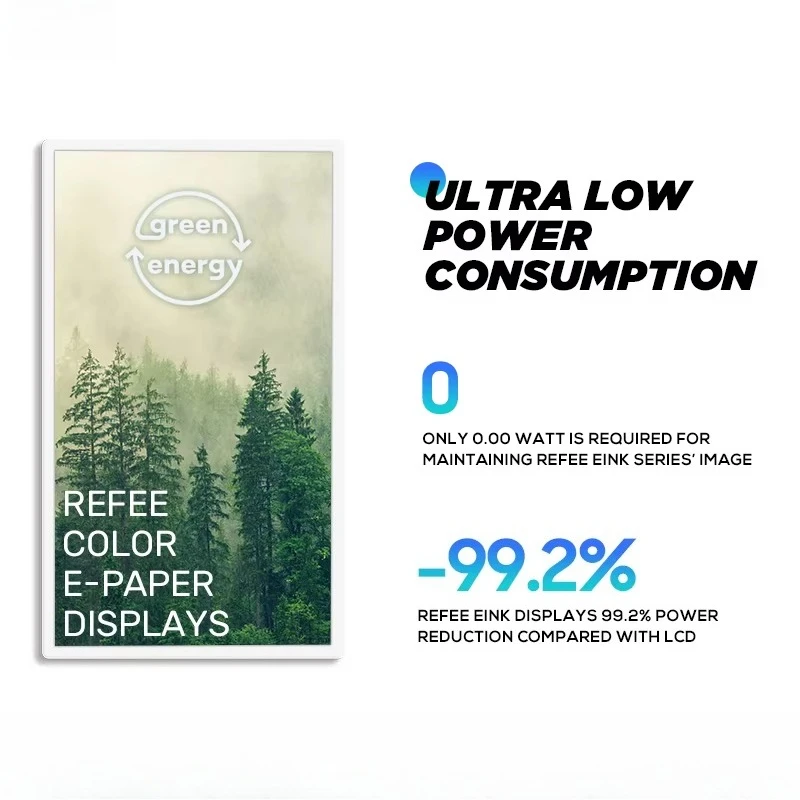 13.3 32 Inch E Ink Display Color E-Paper Spectra 6 EPD Battery Digital Signage Picture Eco-friendly Advertising Screen