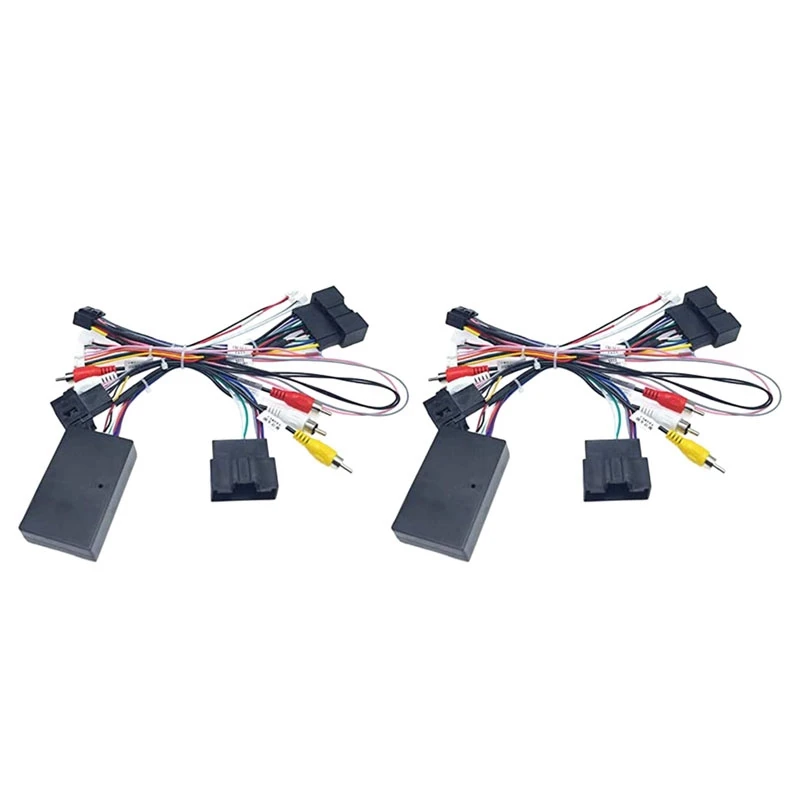 2X Car 16PIN Audio Power Cord Radio Wiring Harness With Canbus Box For Ford Focus F150 Ranger 2012-2015