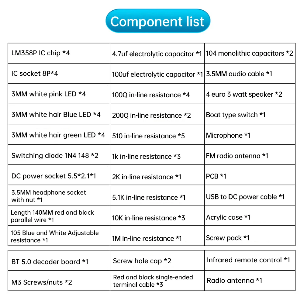 DIY Bluetooth-Lautsprecher-Bausatz 87,5-108 MHz FM-Radio Lötprojekt Elektronische Übungsbaugruppe Lose Teile Enthalten – Detail 8