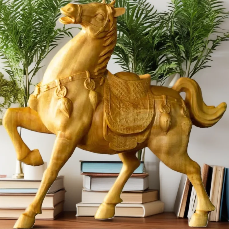 

Natural Boxwood Animal horse statue Solid wood carving Suitable for home Room Office Desktop Art Deco accessories