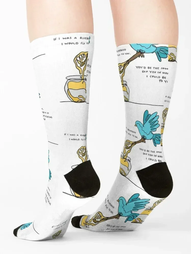Als ik een blauwe vogel was... Sokken modieuze anime schoenen gym Damessokken Heren