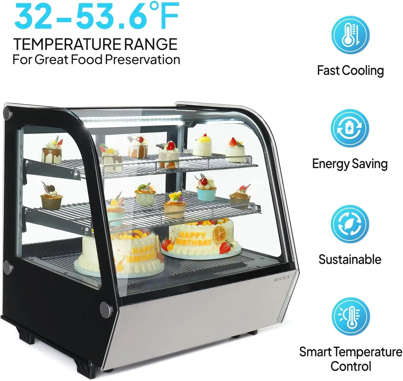 4.2 Cu.Ft Refrigerator Display Case ETL NSF Certified, Commercial Countertop Display Refrigerator Refrigerated Display Ca