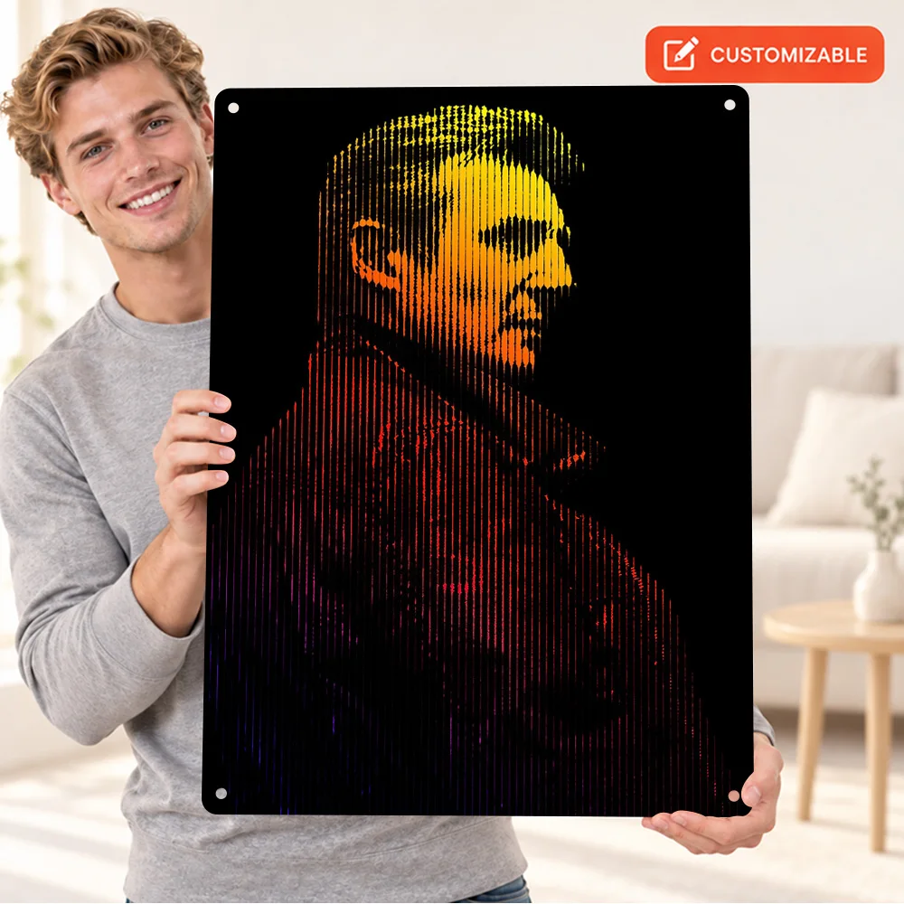 Taken Character Portrait Textured Metal Poster Customized Aluminum Sign Halftone Wall Art For Movie Room Collector Birthday Gift