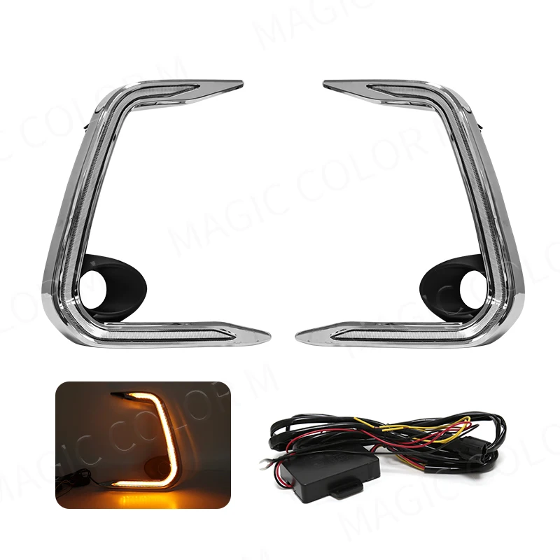 Chrome Trim Day Daytime Running Lights DRL for Toyota Corolla 2021 LED Levin 2019 2020 Fog Lamps Bumper Driving Turn Signal