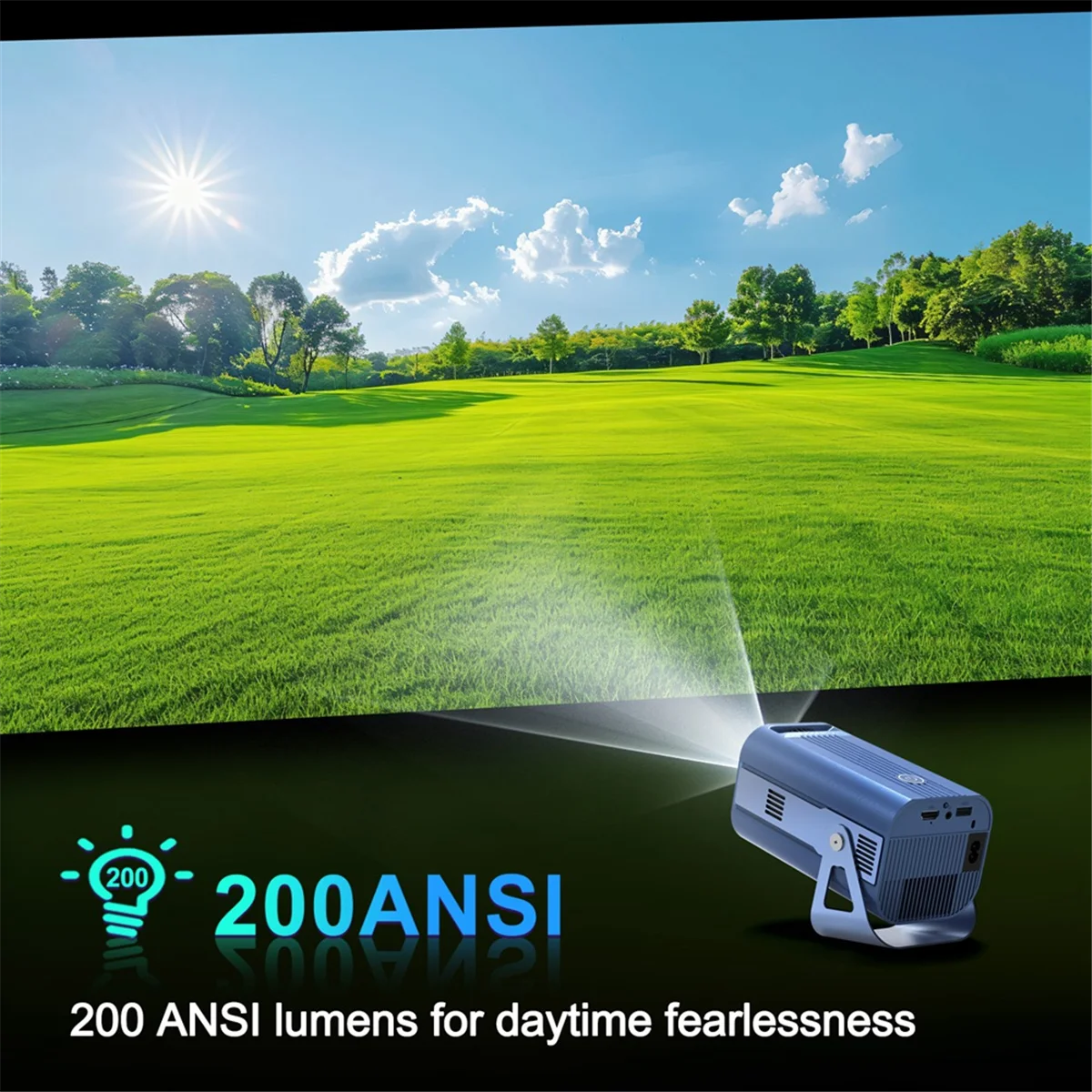 Proyector portátil con WiFi6 Bluetooth 4K HD proyector para cine en casa reunión vídeo película al aire libre enchufe del Reino Unido