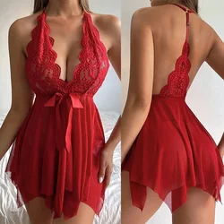 Sexy Woman Sleepwear Lace Erotic Pajamas Sex Sleepwear Nightgown Transparent Dress Underwear Baby Doll Exotic Costumes Langerie