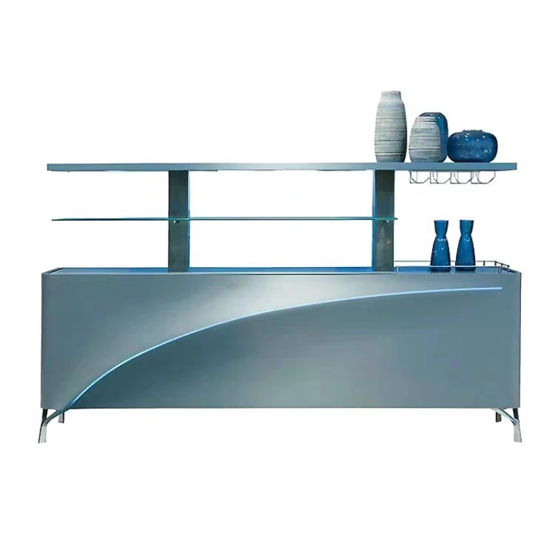 

Automatic lifting wine cabinet Italian light luxury high-end dining side cabinet solid wood paint locker