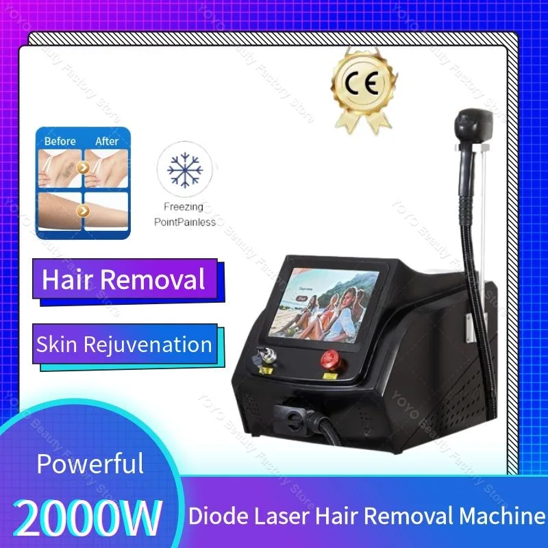 

New 808nm Diode Laser Remove Hair Machine Skin Rejuvenation Ice Titanium Painless Permanent Hair Removal Device