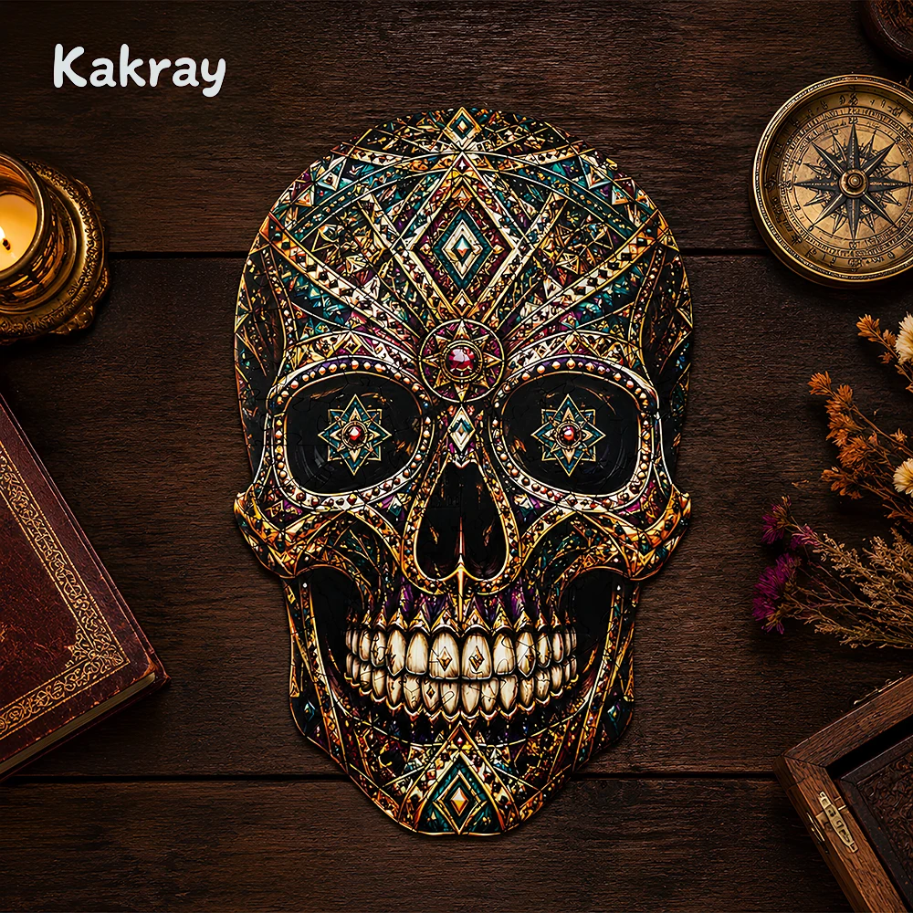 Unique Skull Pattern Wooden Puzzle, Irregular Special Shapes, Leisure Toys, The Gift for Halloween, Christmas, Birthday