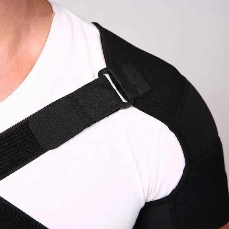 Double Shoulder Brace Sports Shoulder Support Belt Adjustable Shoulder Strap Cross Compression Bandage for Back Pain Relief