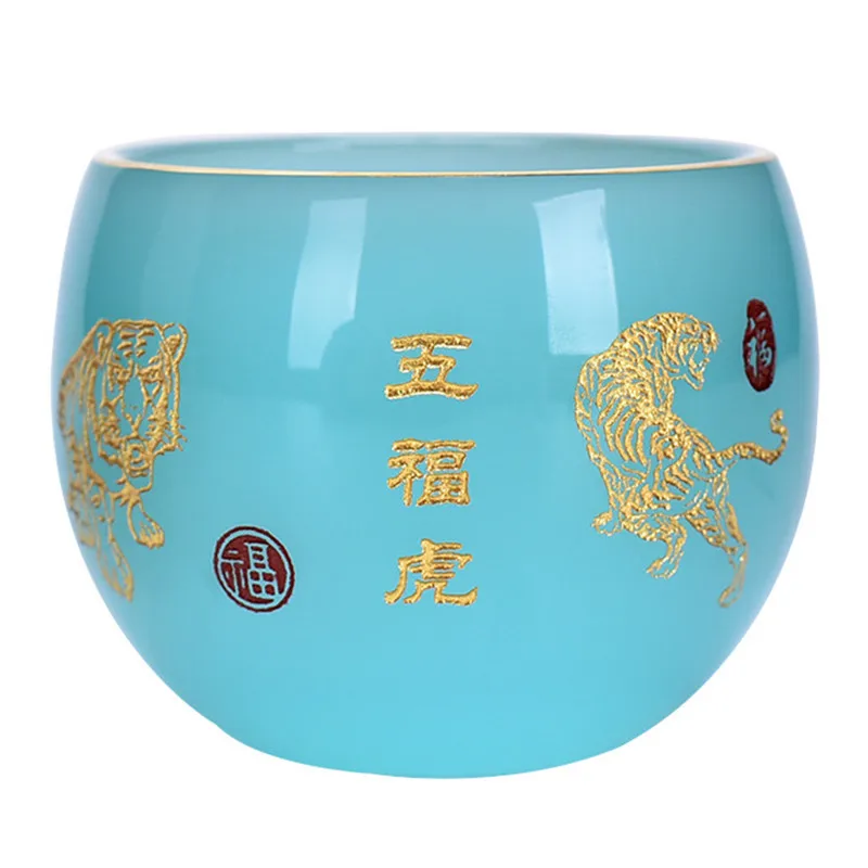 Ceramic Tiger Tea Cup, Beverage Cup, High Capacity, Color Glazed, Tea Ceremony Accessories, 100ml