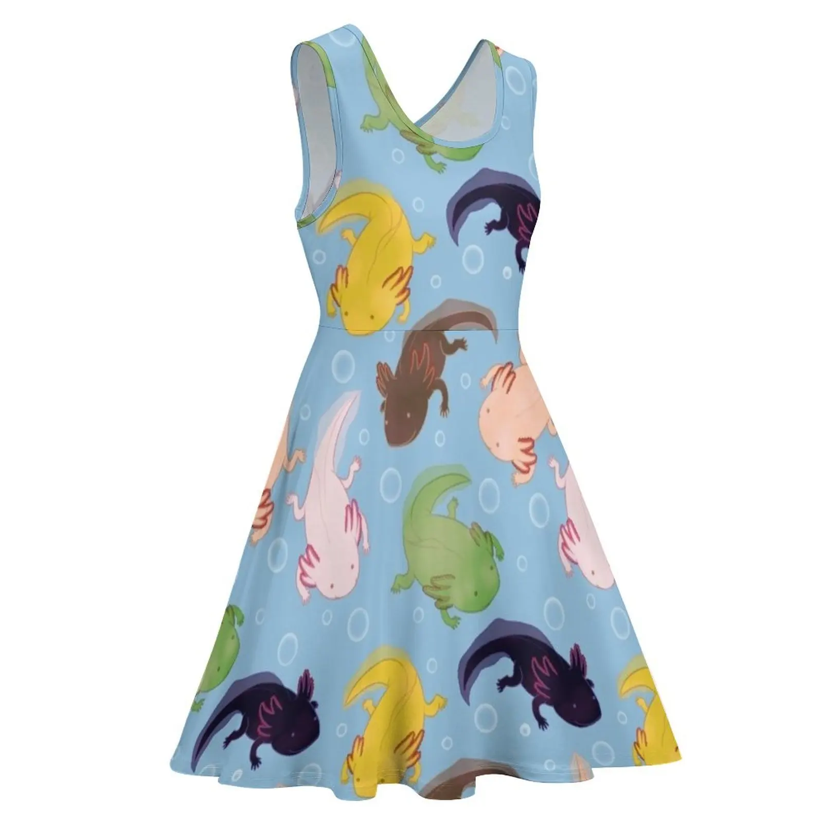 Axolotl Pattern Sleeveless Dress sukienki damskie sukienka letnia