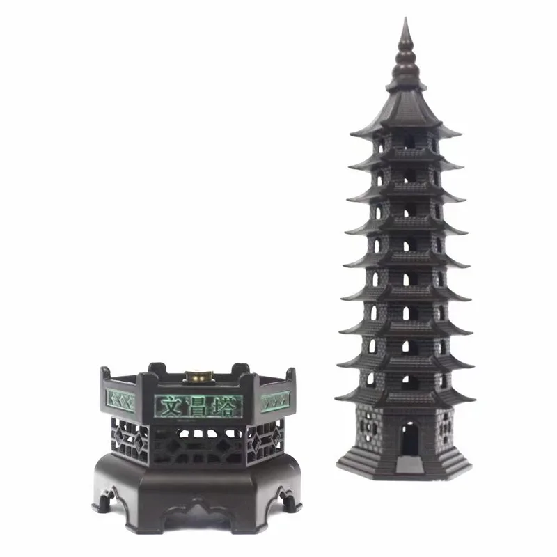 Metal Tower Incense Burner Holder Censer Chinese Style Home Temple Decoration Incense Burner Holder Base