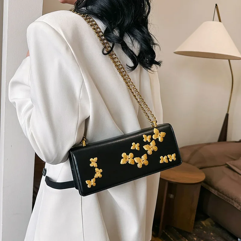 

Western Style Ins Women's Butterfly Splicing Single Shoulder Cross Small Square Bag Fashionable Casual Handbag