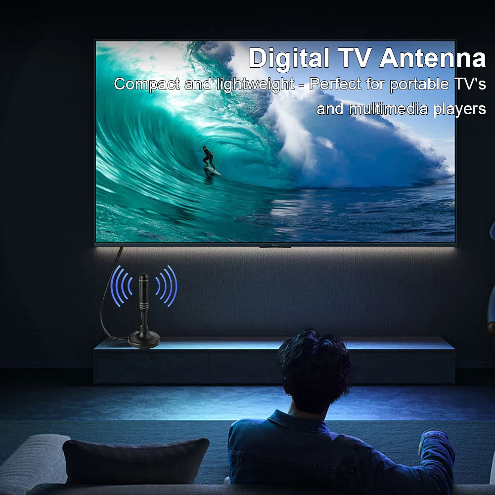 Антенна HDTV DVB-T DVB-T2 DAB Цифровая приемная антенна Plug and Play Крытая и наружная цифровая HD Freeview антенна для Smart TV ​