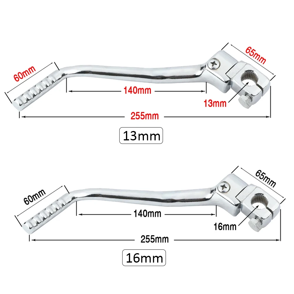 Universal Motorcycle Stainless Steel Kick Start Lever Pedal 13mm 16mm For ATV MX YX GPX KAYO 140 150 160cc Bosuer BSE Dirt Bike