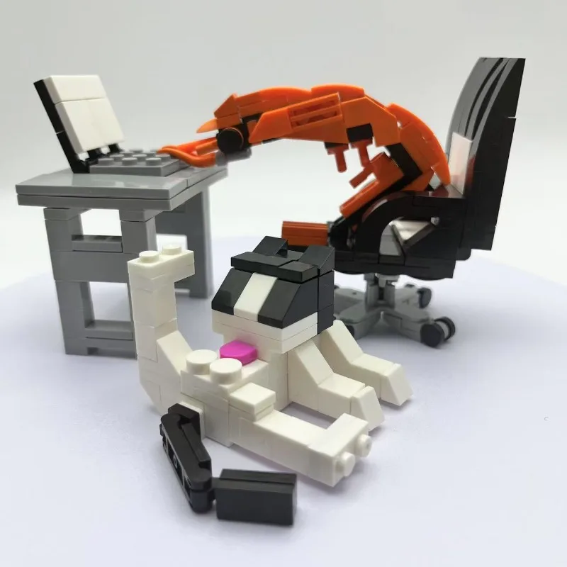 208PCS ตลกกุ้งและแมวชุด-MOC สัตว์สําหรับวัยรุ่นและผู้ใหญ่,Creative DIY Desk Decor ของขวัญท่องเที่ยว