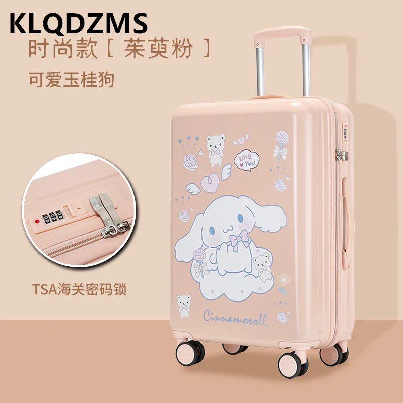 KLQDZMS-Valise de cabine unisexe pour enfants, valise à roulettes de rangement de grande capacité, dessin animé mignon, 20 po, 22 po, 24 po, 26 po, 28 po