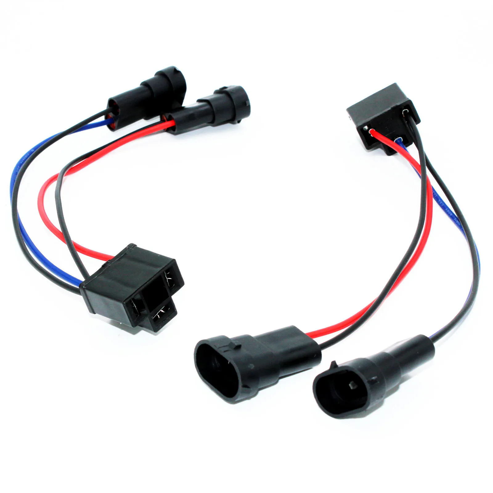 2pcs H4 females to 2 H11 females Car Truck Headlight Extension Connector Plug Light Socket Adapte Car Accessories