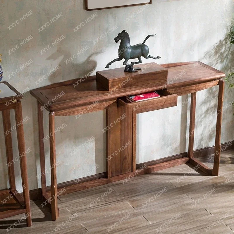 Y1 Black walnut solid wood porch cabinet display end view table for new Chinese furniture