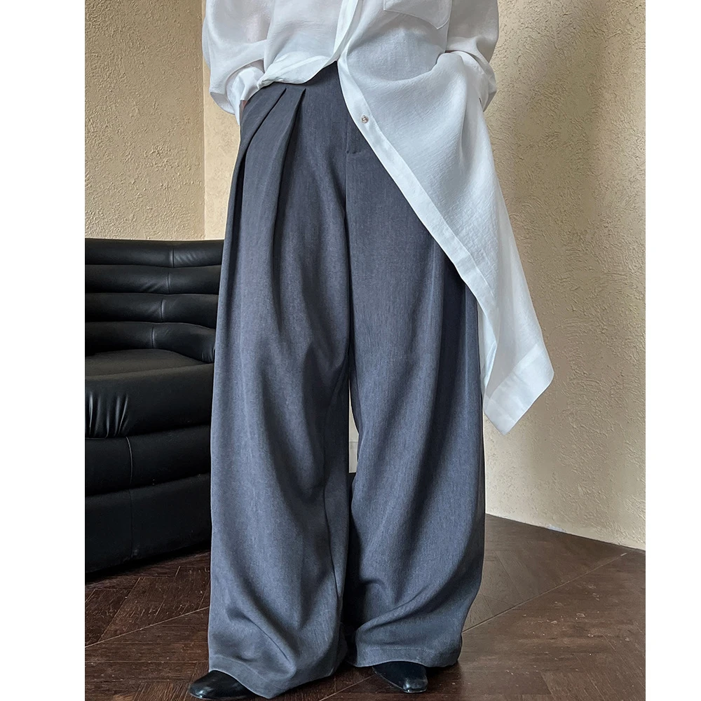 2024 Women Autumn Wide Leg Floor Length Pants High Waist Vintage Long Pants Pantalones Fashion Clothes Pants Female Trousers