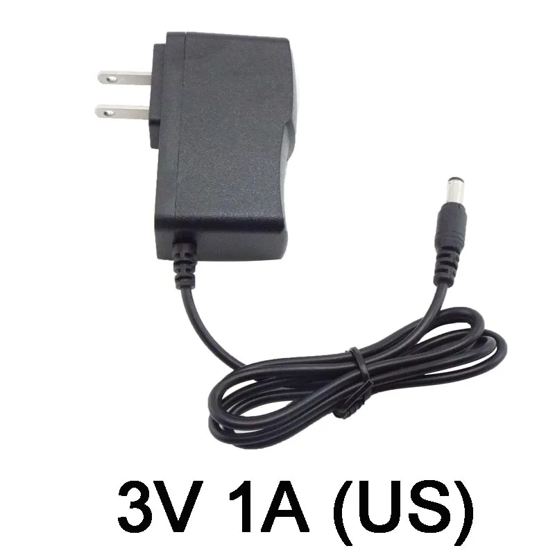 1A AC to DC Power Adapter 110-240V DC 3V Power Charger Adaptor Supply EU US Plug for LED Strip light CCTV Camera DC 5.5x2.5mm