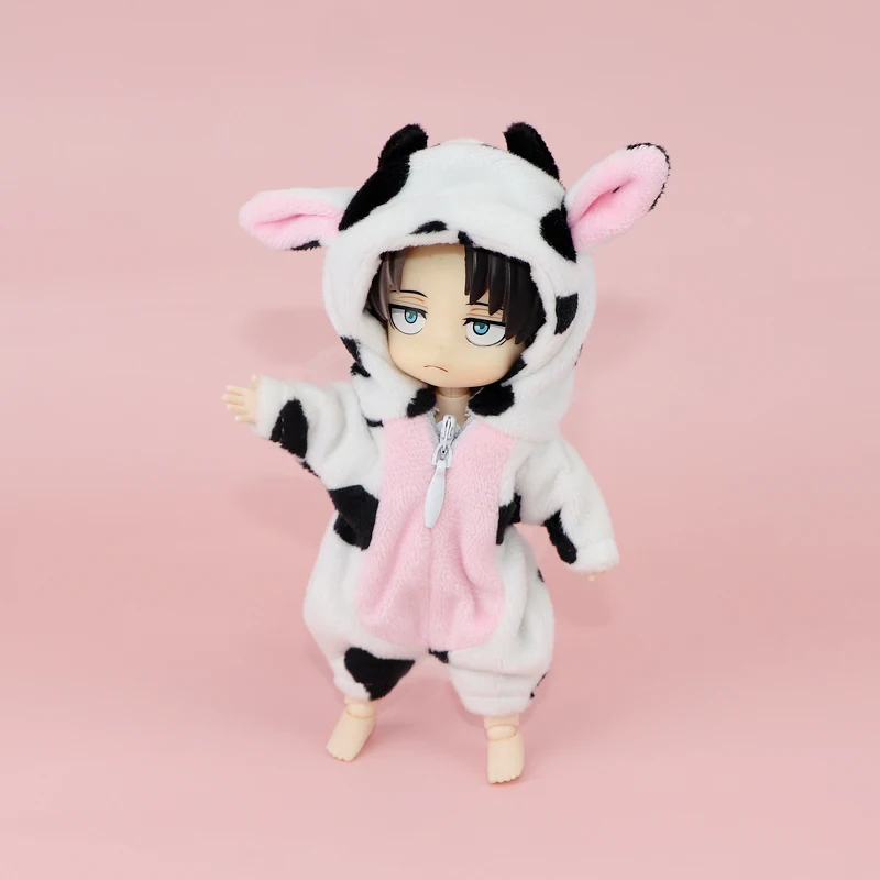 HOUZIWA GSC 1/12 Bjd Doll Animal Cow Suit Clothes For OB11 Dolls