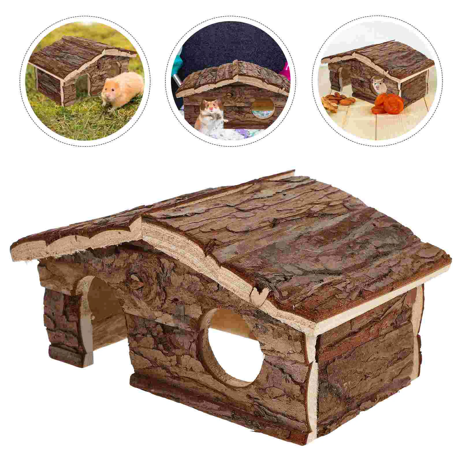 Hamster Shelter Cage Wood Cabin Hideouts Guinea Pig Houses Small Animal Hut Mouse Toy Rest Toys