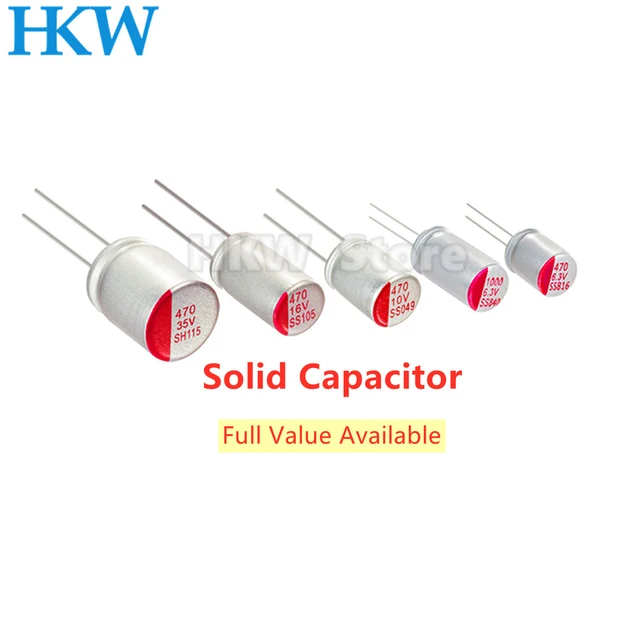 10szt Stały kondensator elektrolityczny DIP Low ESR 6.3V 10V 16V 25V 35V 50V 63V 100V 10UF 47UF 100UF 220UF 470UF 820UF 1000UF 2200UF