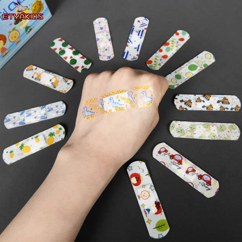 120Pcs/set Cartoon Animal Band Aid Transparent Medical Strips Wound Dressing Patch for Children Waterproof Plaster Bandages