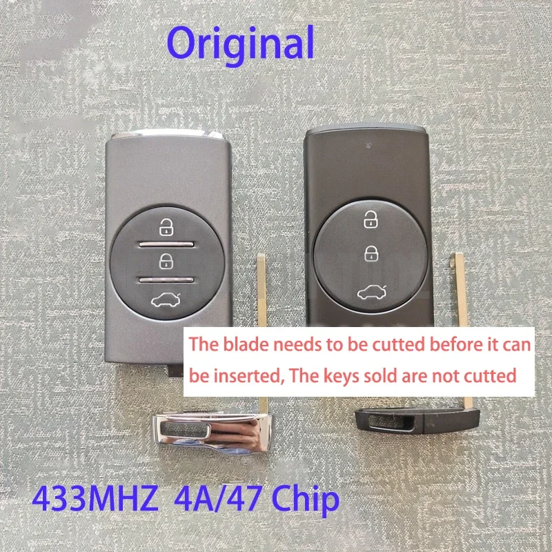 Original Smart Key for Chery TXT new Tiggo 7 Tiggo 5X Smart Keyless Go 433Mhz with 4A/47 chip