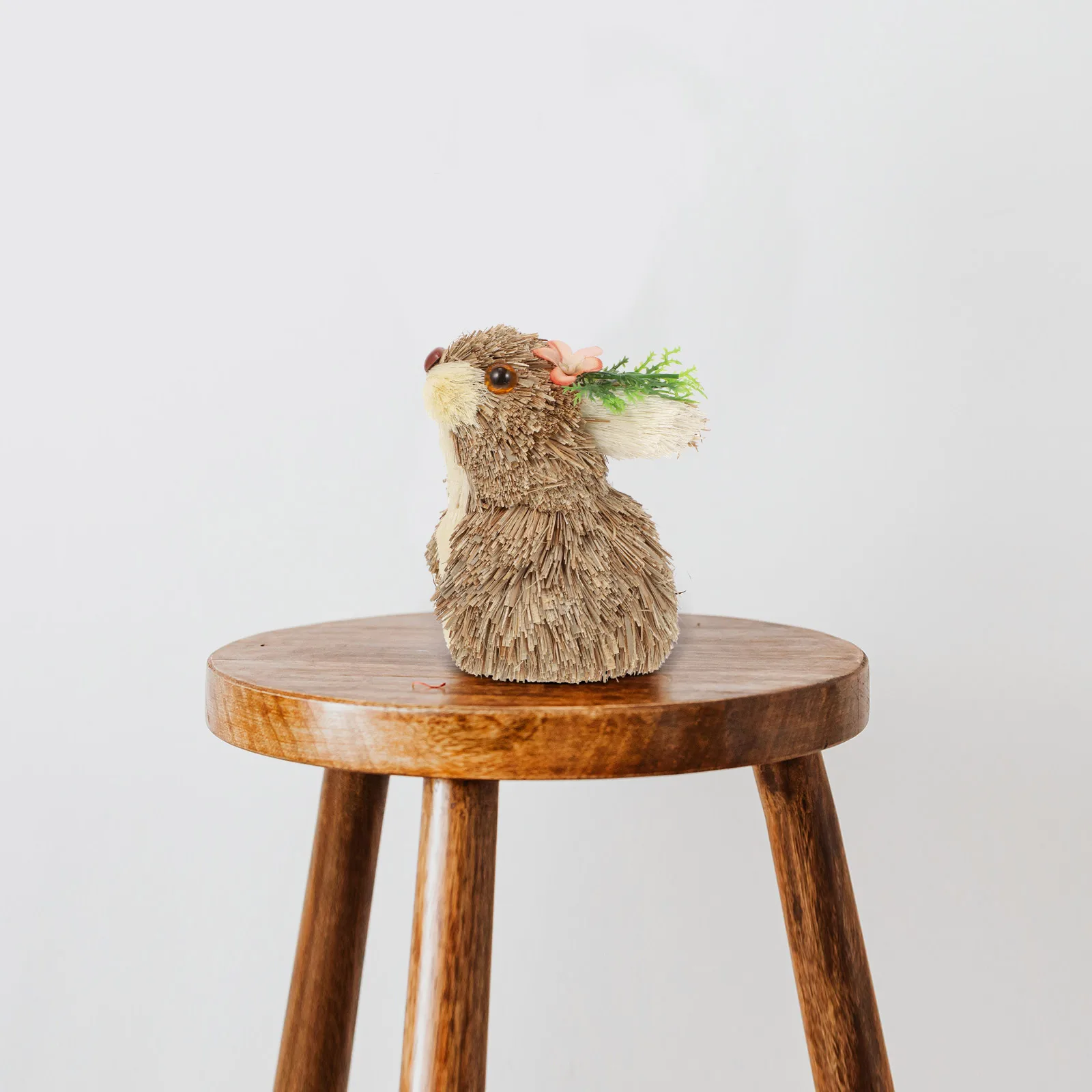 

Chic Straw Rabbit Statue Decor Lovely Tabletop nament Compact Size Long Term Use Christmas Decoration