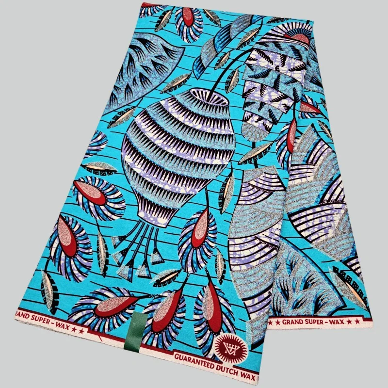 

6 ярдов длинная хлопковая восковая ткань в африканском стиле для шитья небесно-голубого цвета с принтом платье диван занавеска скатерть шириной 120 см R2763