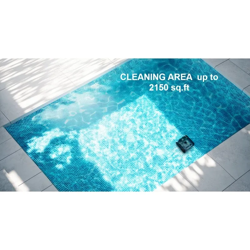 STLF WJW مكنسة كهربائية روبوتية ذكية لاسلكية لحمام السباحة، مسار محسّن، رطب وجاف ينظف جدران الأرضية، خط الماء - لحمامات السباحة الأرضية #5