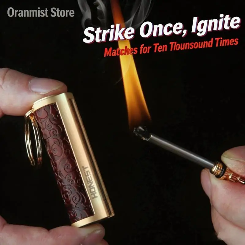 10000 Times Oil Matches Lighter Sealed Waterproof Flint Grinding Wheel Smoking Accessories Fire Starter for Outdoor Use