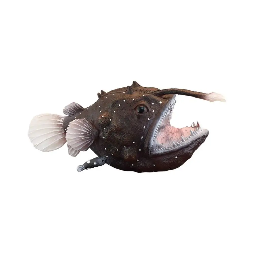 Educational Mini Angler Fish Figure PVC Mini Marine Animal Models Simulation Ocean Animal Portable Simulation Ocean Animal Model