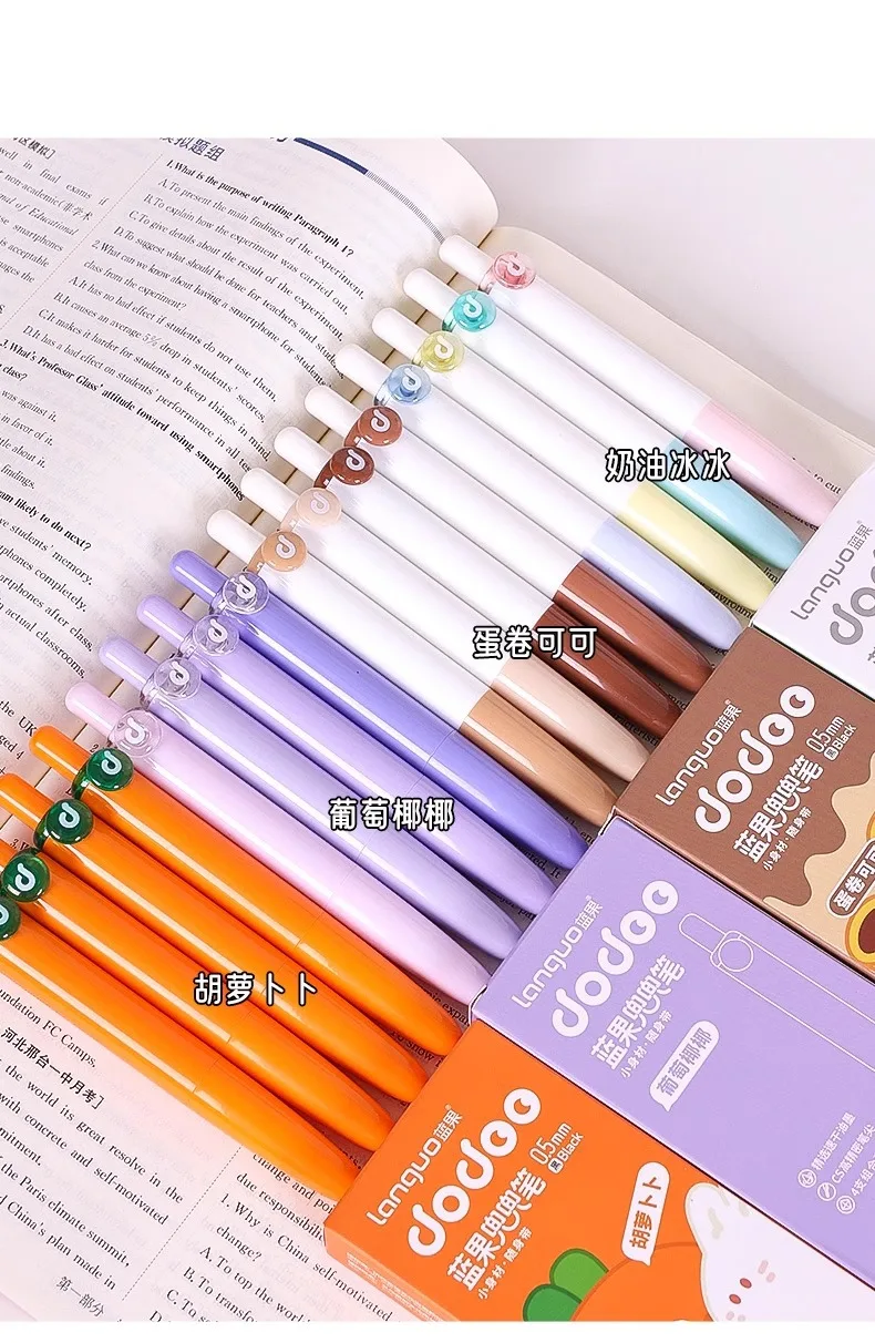 لطيف الصحافة حبر جل مجموعة أقلام 0.5 مللي متر أسود السلس الكتابة قلم محايد اللون Kawaii مدرسة اللوازم المكتبية القرطاسية للطلاب الجزر