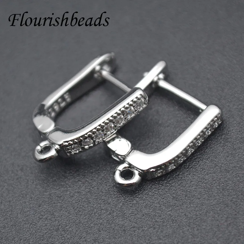 30pcs/lot High Quality 13x17mm Nickel Free Real Gold Plated Geometric Ear Hooks Clasp for DIY Fashion Jewelry Making Supplies