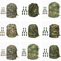 3D Bionic Leaf Shape Disguised Net Backpack Cover Tactical Backpack Camouflage Cover 60L/80L Lightweight Camouflage Design