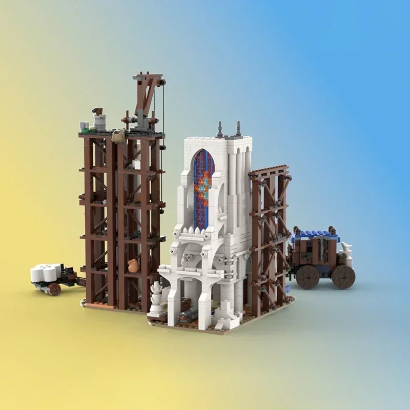 Street View  Model Moc Building Bricks Medieval Stonemasons Guild Technology Modular Blocks Gift Christmas Toy DIY Sets Assembly