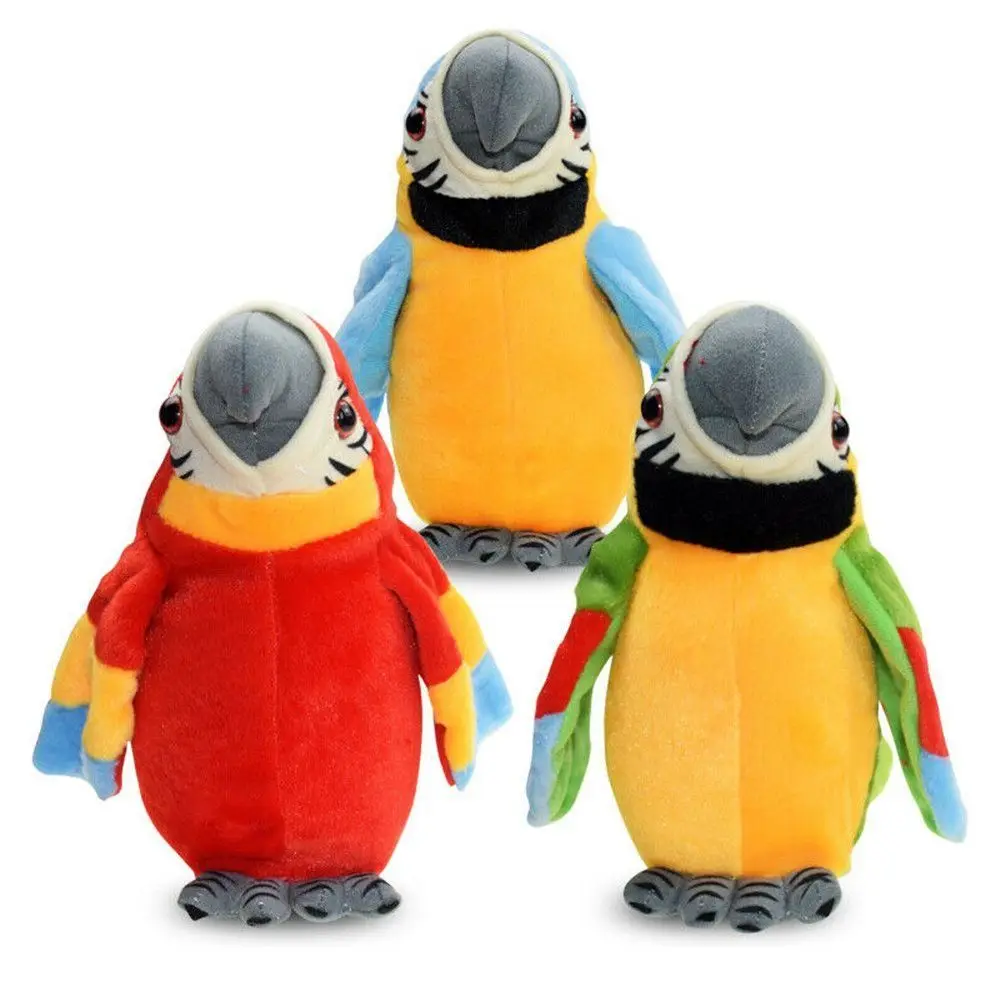 Repeat Parrot Talking Birds Moves Your Voice Gift Joke and Fun Toy Imitates Fun Cute Plush Kids Toys Imitates Voice Gift