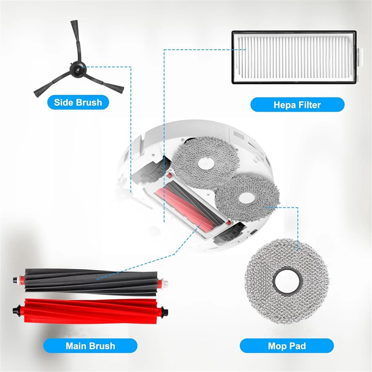 Für Roborock Q Revo Master Roboter Staubsauger Wichtigsten Seite Pinsel Hepa-Filter Mopp Tuch Staub Taschen Ersatz Teile