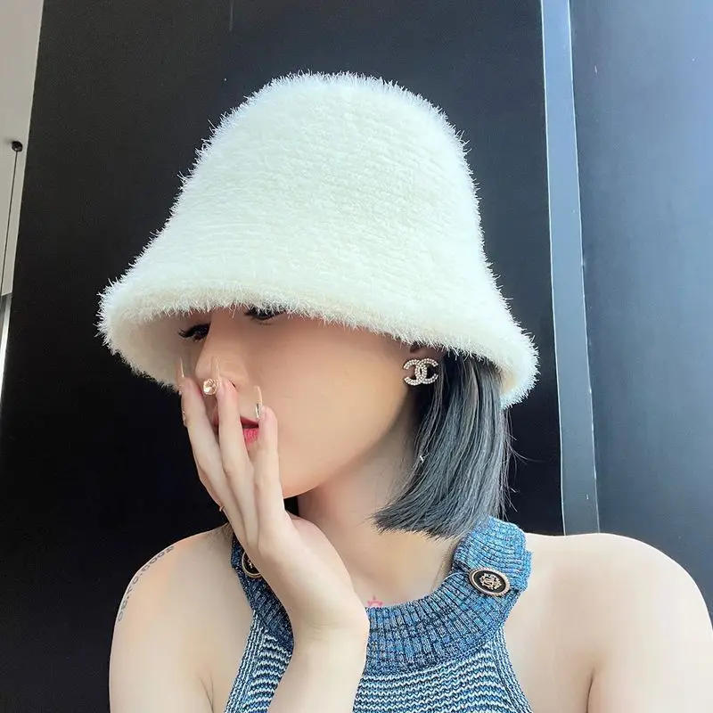 

2024 Season New High-Grade Face-Looking Small Bucket Hat Cold-Proof Warm Knitted Trendy for Children