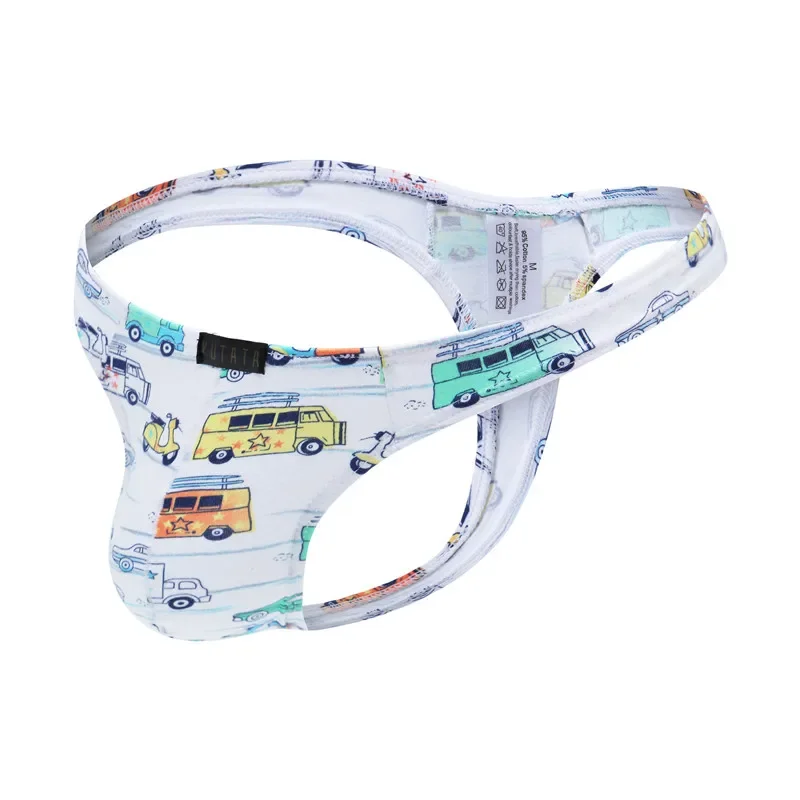 

Mens Thong Sexy Briefs Underwear Cotton Print Bikini G-string Thong Tanga Gay Underpants Man Thongs T-back Low Waist